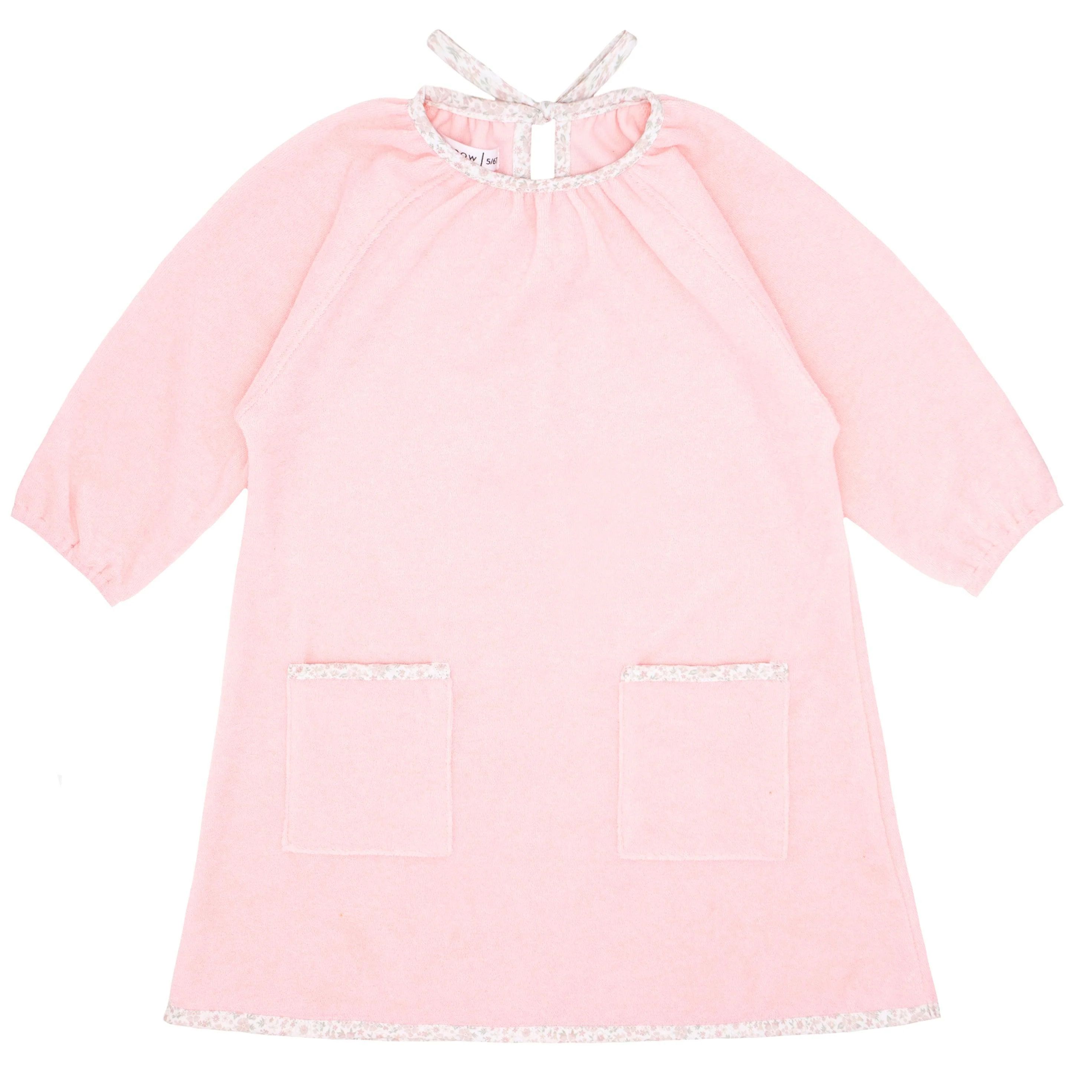 girls pink french terry dress | minnow