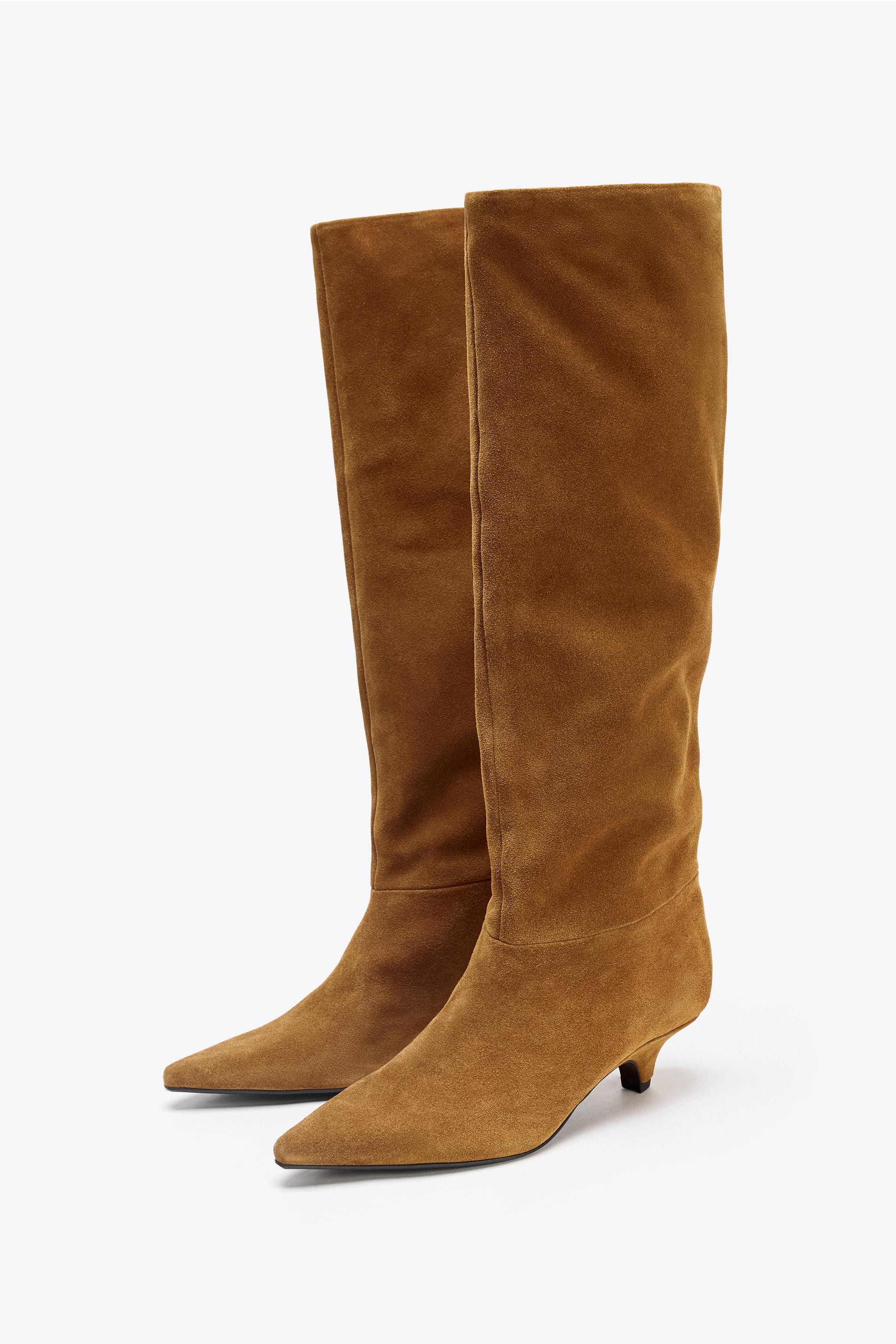 SUEDE HEELED BOOTS | Zara US