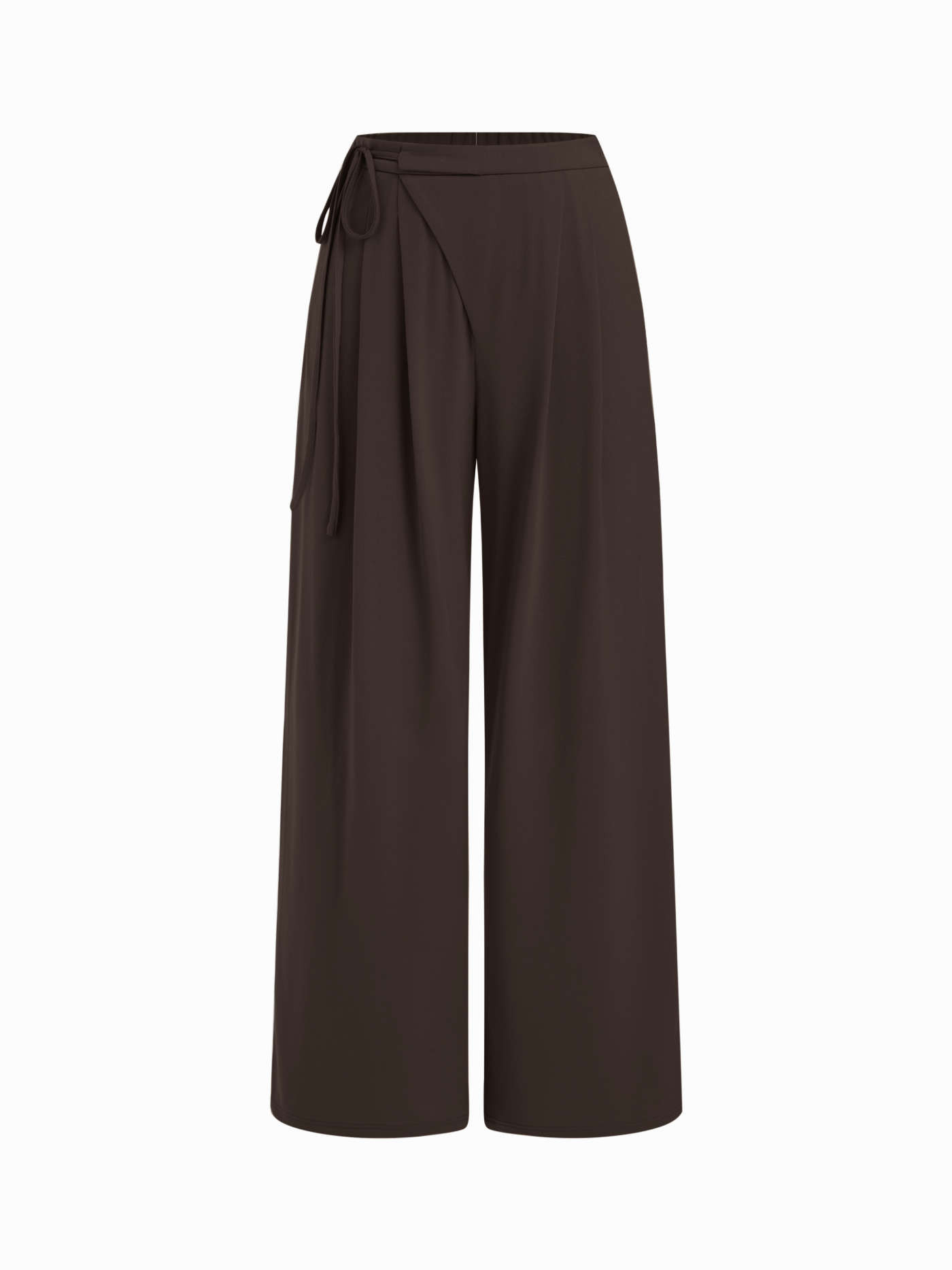 Mid Rise Drawstring Straight Leg Trousers | Cider