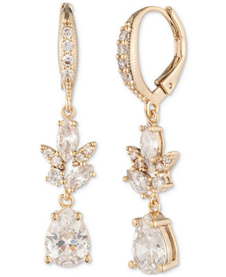 GivenchyGold-Tone Cubic Zirconia Double Drop Earrings | Macy's