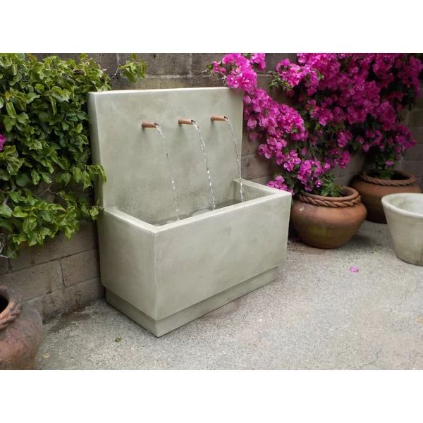 Styrkar Hand Crafted Weather Resistant Wall Base Fountain with Light | Wayfair North America
