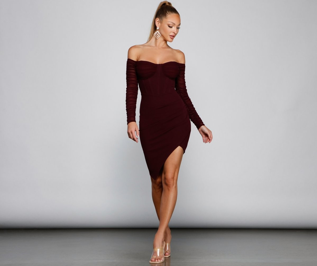 Sweet And Stunning Ruched Mini Dress | Windsor Stores