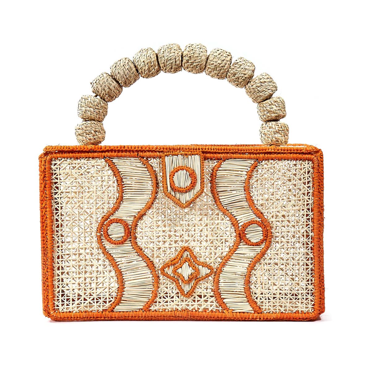 Orange Rattan Cage Clutch | Over The Moon