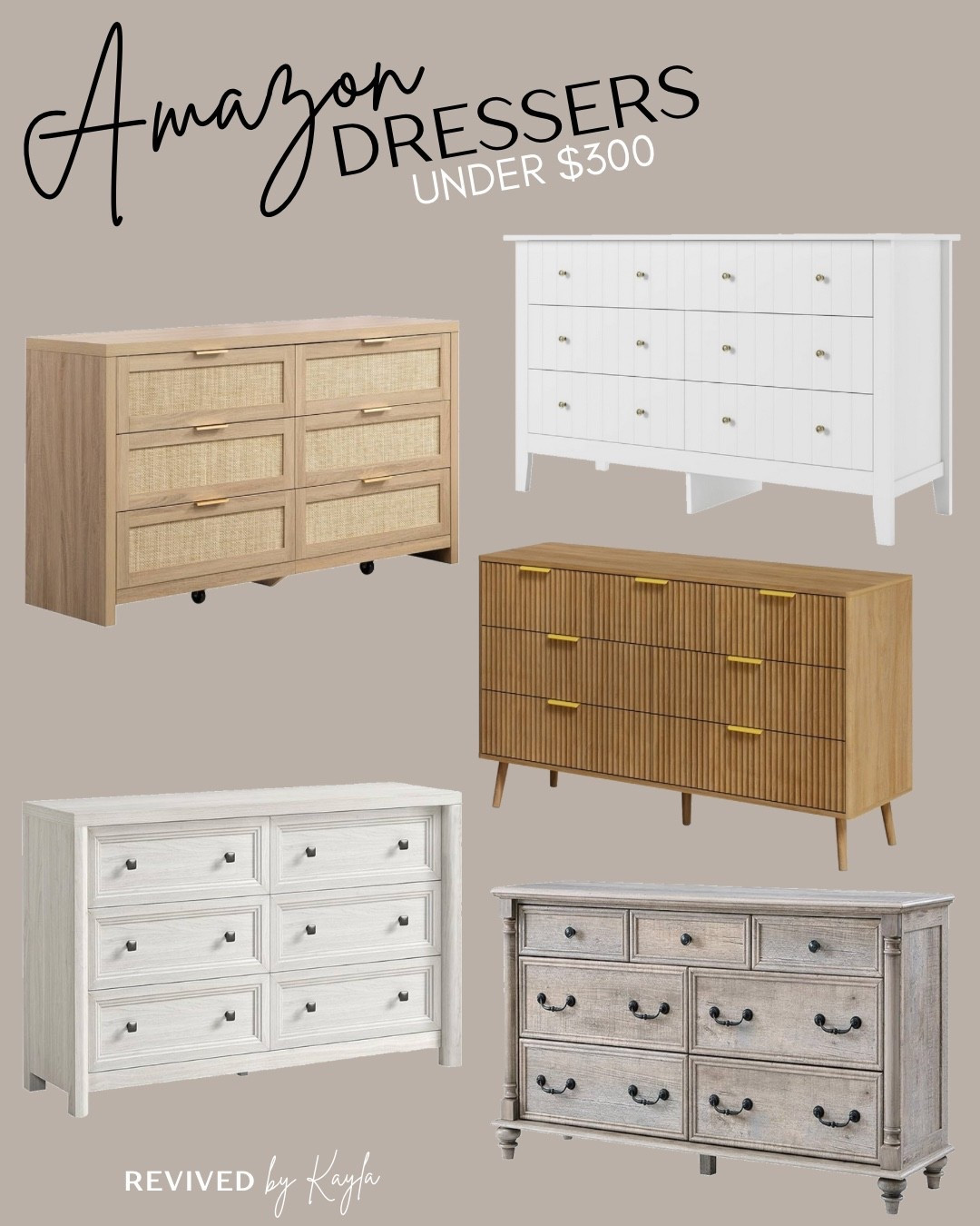Amazon dressers under $300 with great reviews!

#furniture #bedroomdecor #bedroomfurniture #homedecor #homefurnishing #home #dresser #affordable #homedesign #bedroomdesign #interiordesign #amazon #amazonfinds #amazonhome #amazonbedroom #modern #decor

#LTKFallSale #LTKHome