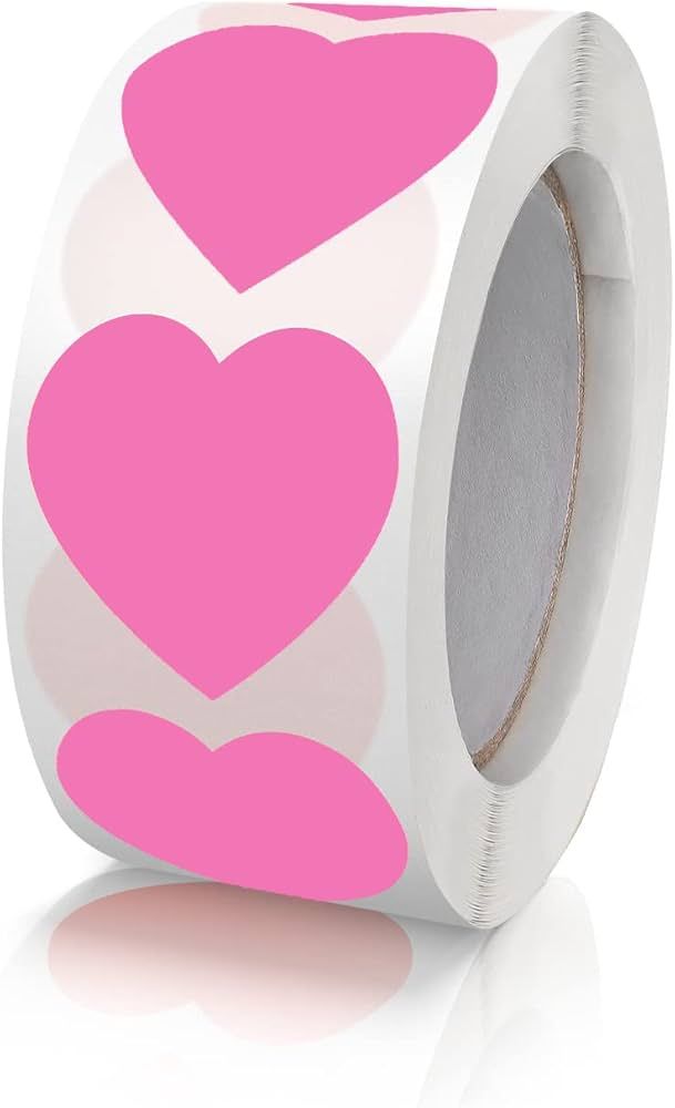 Pink Heart Shaped Stickers, 1 inch Cute Decorative Love Labels for Valentine’s Day, Envelopes, ... | Amazon (US)