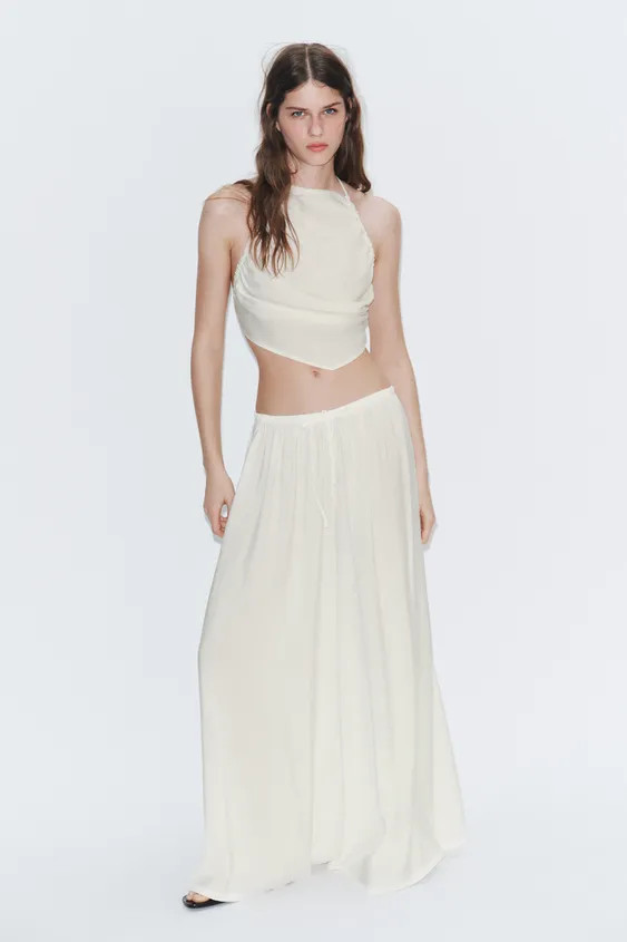 DRAWSTRING PALAZZO PANTS | Zara US