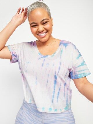 Loose Specially Dyed V-Neck Crop Tee for Women | Old Navy (US)