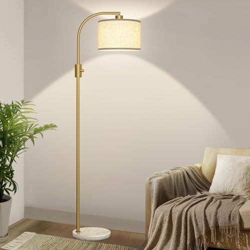 【Upgraded】 Dimmable Gold Floor Lamp, 1200 Lumens LED Bulb Included, Arc Floor Lamps for Living Room Modern Standing Lamp with Marble Base, Tall Lamp for Living Room Bedroom Office Reading Room Nursery | Amazon (US)