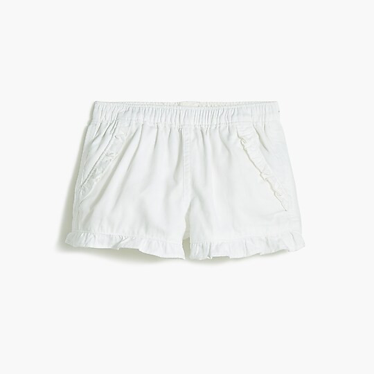 Girls' twill ruffle-trim short | J.Crew Factory