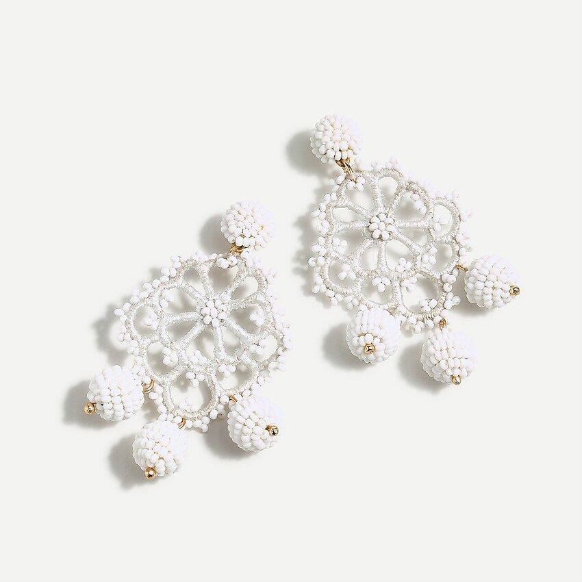 Beaded crochet statement earrings | J.Crew US