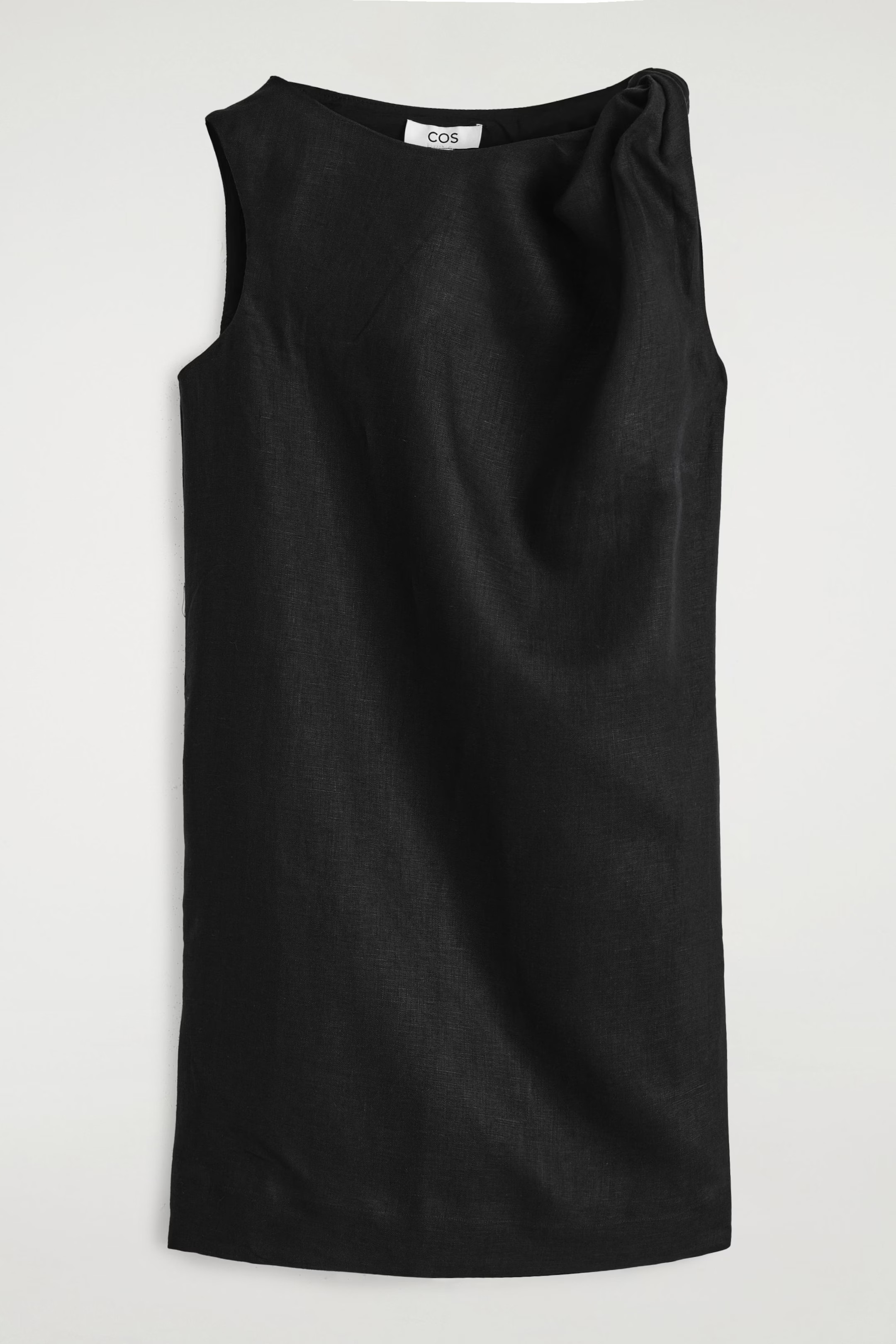 TWIST-DETAIL LINEN MINI DRESS - BLACK | COS | COS UK