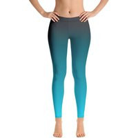 Ombre Teal Leggings Women, Gradient Blue Turquoise Green Tie Dye Yoga Pants Soft Athletic Workout Gym Sports Ladies Tights | Etsy (US)