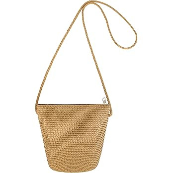 Womens Small Straw Crossbody Bag – Lightweight Summer Beach Shoulder Purse, Mini Handbag for Es... | Amazon (US)