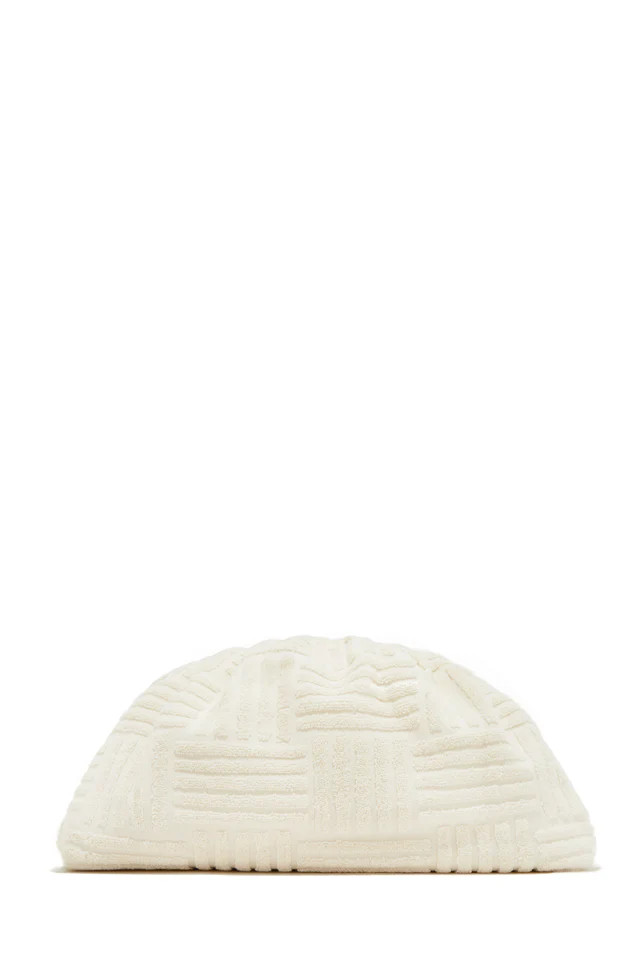 Miss Lola | Henny Cream Terry Cloth Clutch Handbag | MISS LOLA