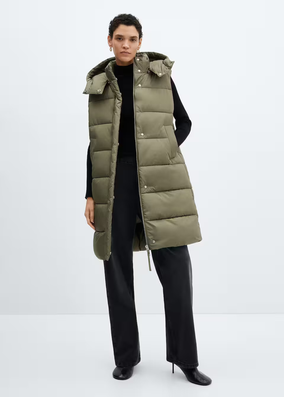 Quilted gilet with hood -  Women | Mango United Kingdom | MANGO (UK)