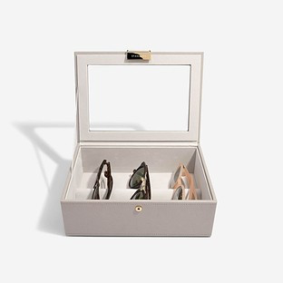 Stackers Taupe Classic Lidded Eyewear Storage Box | The Container Store