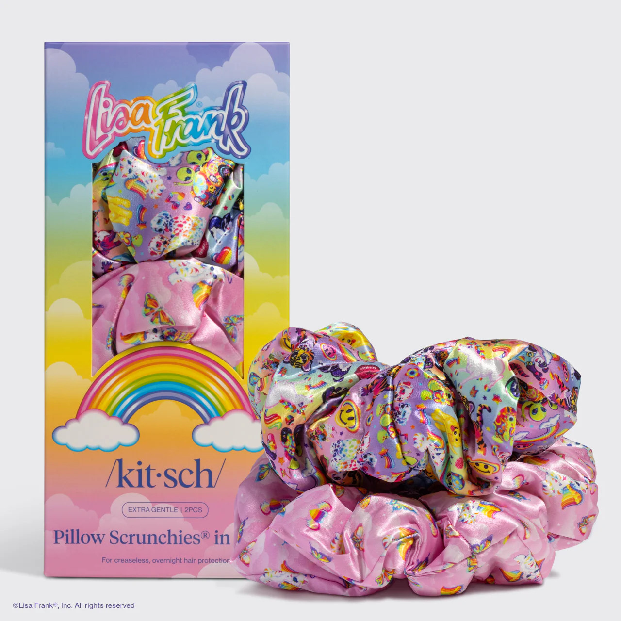 Lisa Frank x Kitsch Pillow Scrunchies® in Satin in The Fantastic World | Kitsch