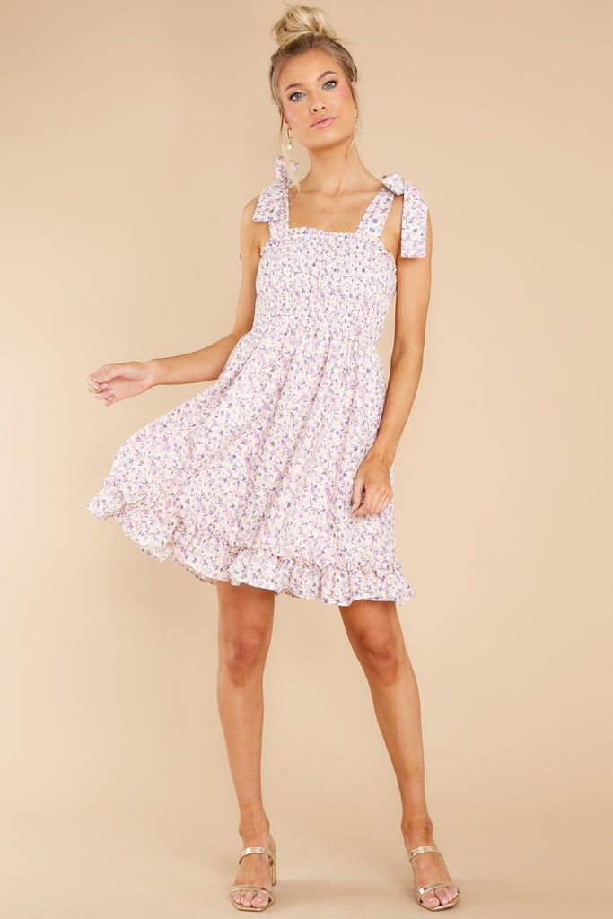 Whispering Winds Lavender Floral Print Dress | Red Dress 