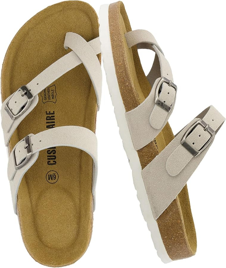 CUSHIONAIRE Luna Sandals for Women, Cork Footbed Womens Sandals for Summer Comfort with Adjustabl... | Amazon (US)