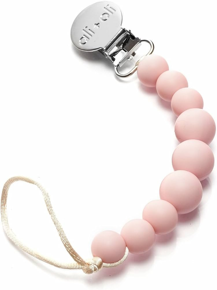 Ali+Oli Silicone Pacifier Clip for Baby (Pink) 100% Food-Grade BPA Free Newborn Pacifier Holder I... | Amazon (US)
