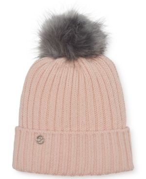Calvin Klein Fleece-Lined Knit Pom Pom Hat | Macys (US)