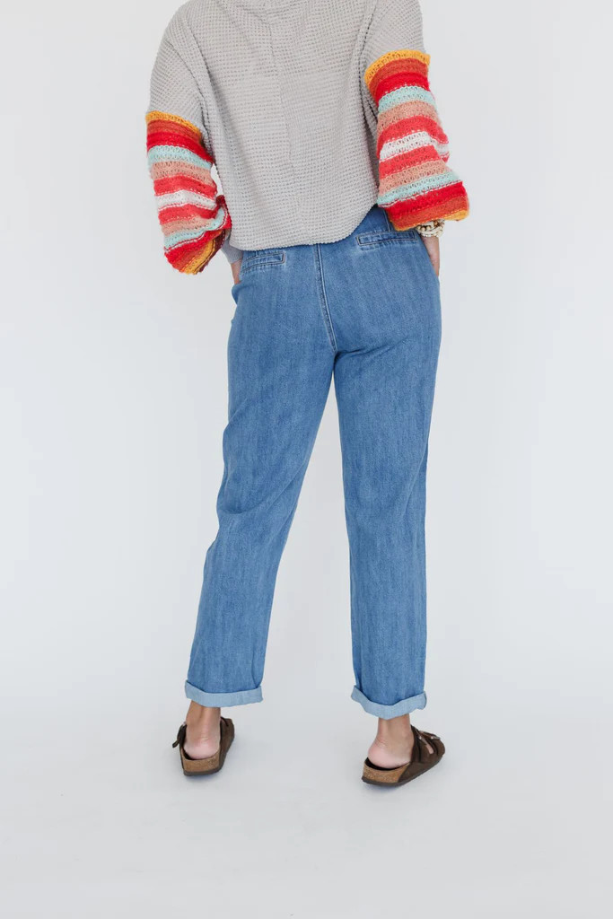 Penny Paper Bag Waist Jeans - Medium Wash | Three Bird Nest