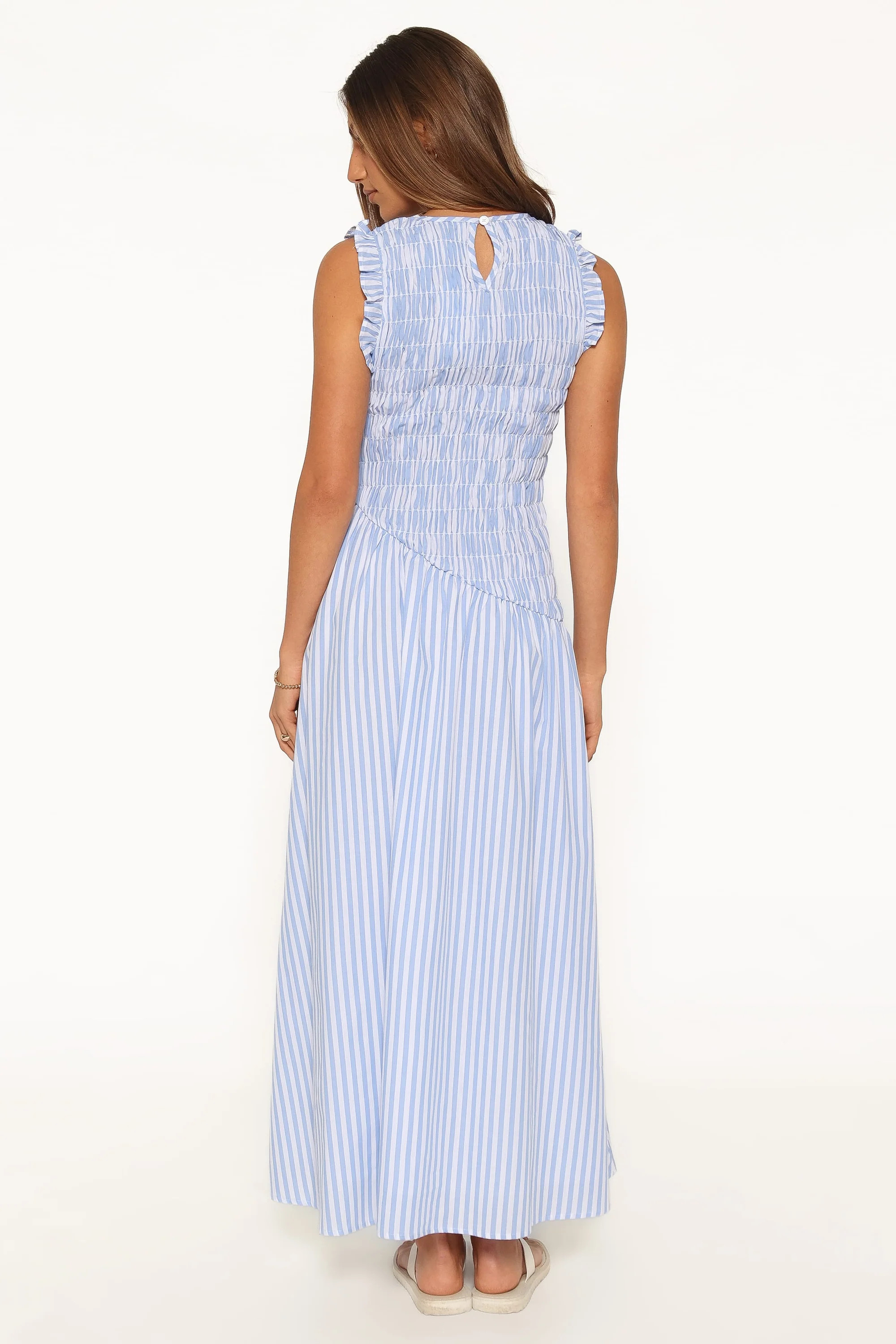 Arleigh Maxi Dress - Blue/White Stripe | Petal & Pup (AU)