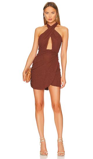 Celine Mini Dress in Chocolate Brown | Revolve Clothing (Global)