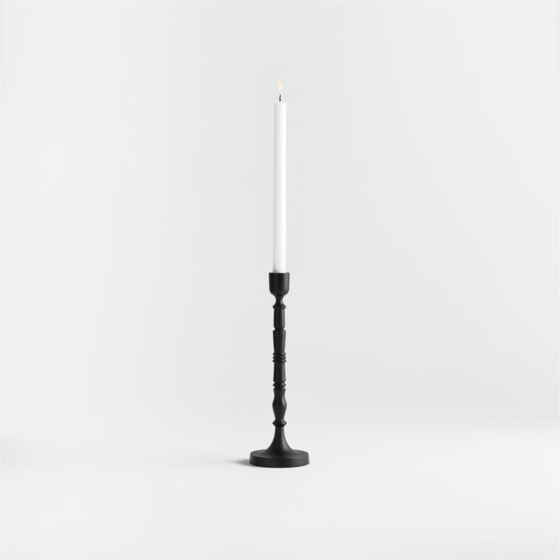 Astryd Black Metal Taper Holder 12" + Reviews | Crate and Barrel | Crate & Barrel