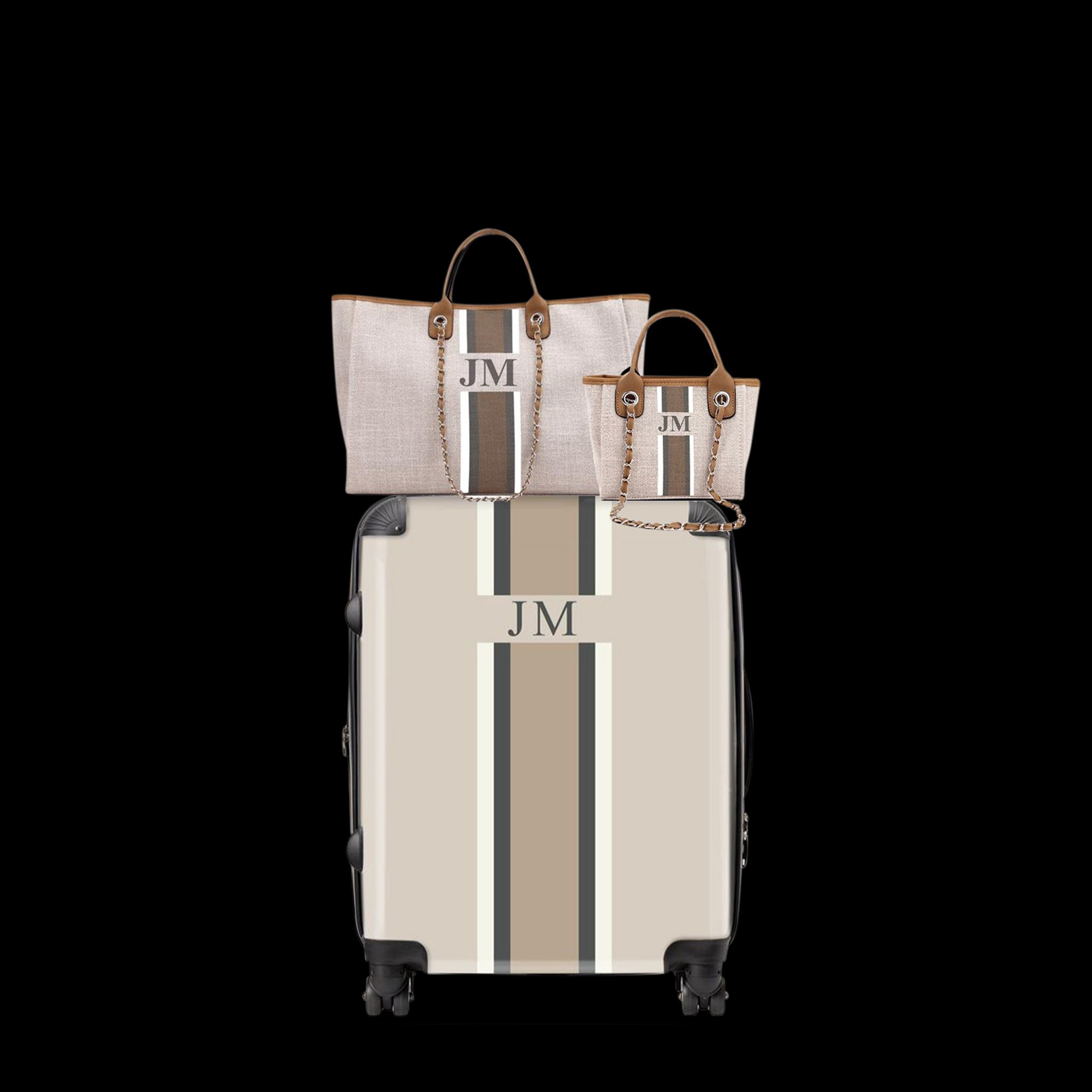 Lily & Bean Set of 3 Classic Soft Fawn- Cabin Suitcase, Jumbo Tote and | Lily and Bean