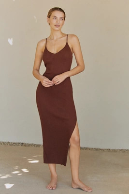 The Aimee Slim Ribbed Knit Midi Dress | Anthropologie (US)