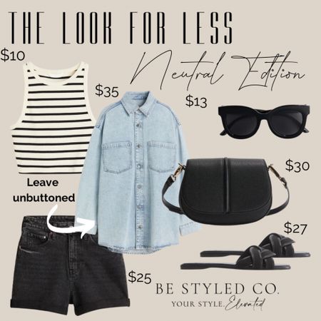 Casual summer outfit idea- everything under $50 - Jean shorts - tank - button down and sandals - easy and effortless summer look 

#LTKSeasonal #LTKFindsUnder50 #LTKOver40