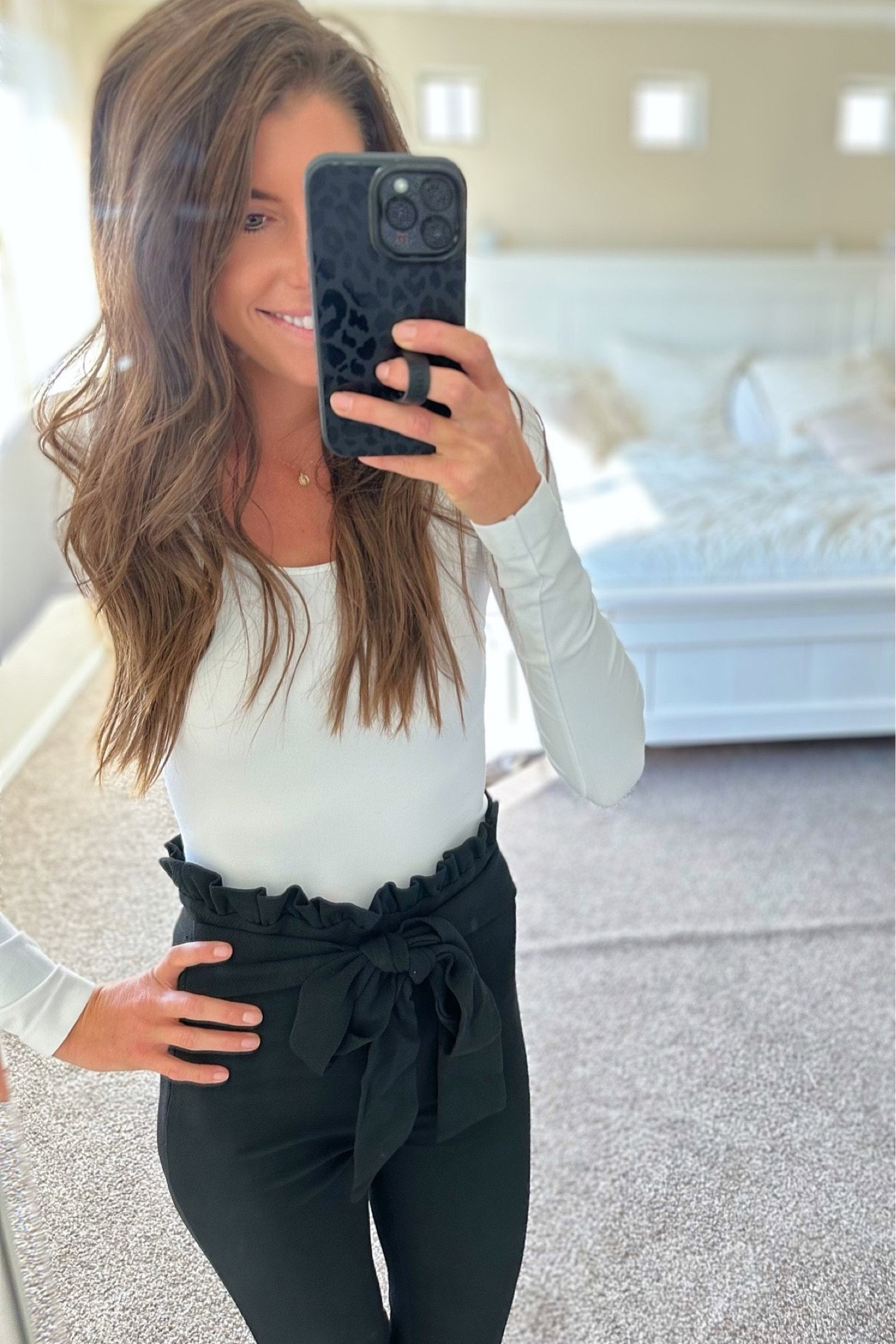 White scoop neck top and black pants. #AmazonFinds #AffordableOutfit #CasualOutfits #FallStyle #LTKFind

#LTKbeauty #LTKsalealert #LTKstyletip