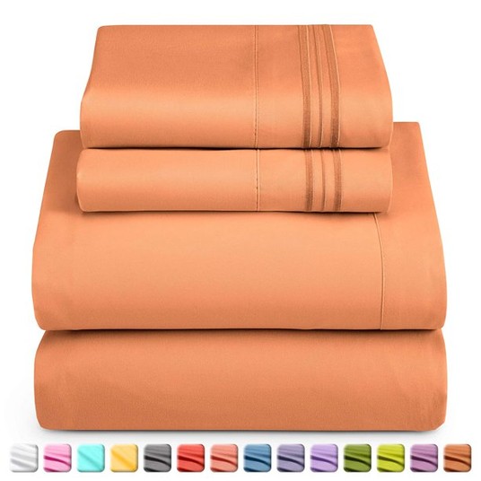 orange bed sheets