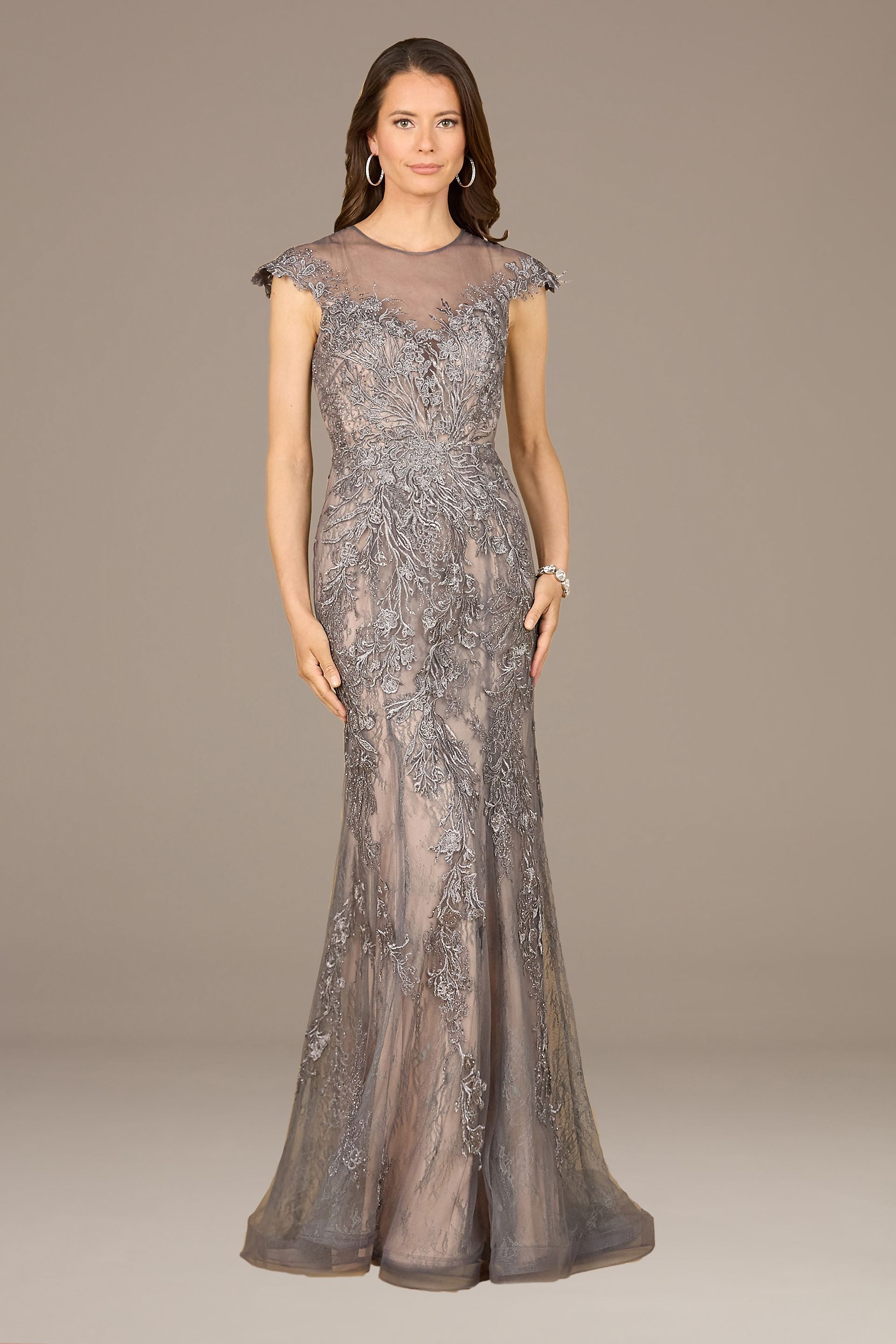 Lara Cap Sleeve Embroidered Mermaid Dress | David's Bridal