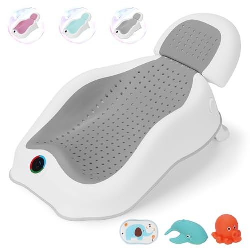 babove Baby Bath Support | Newborn Bathtub,Ideal for Babies Less Than 6 Months Old with Thermometer Baby Bather, Baby tubs for Baby tubs for Newborn Essentials Must Haves-Baby tub (Gray) | Amazon (US)