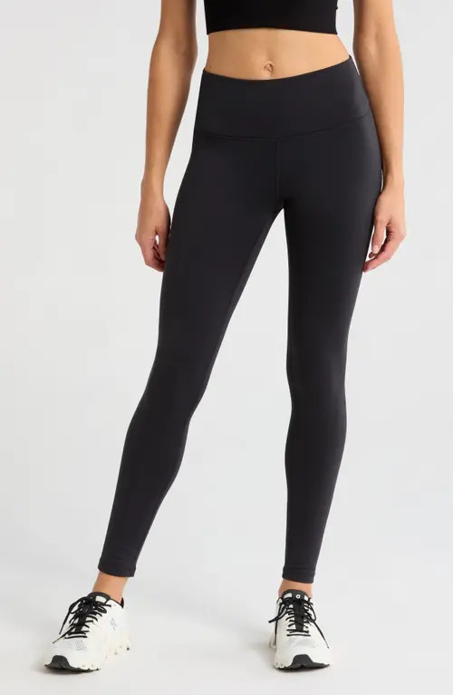 Zella High Waist Fleece Lined Leggings in Black at Nordstrom, Size Xx-Large | Nordstrom