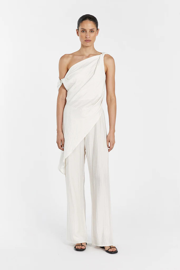 JOLIE CREAM MARLE DRAWSTRING PANT | DISSH