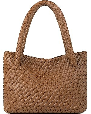 Woven Tote bag & Clutch Set for Women,-Birthday Gift Teachers, Beach Travel Bag with Magnetic Clo... | Amazon (US)