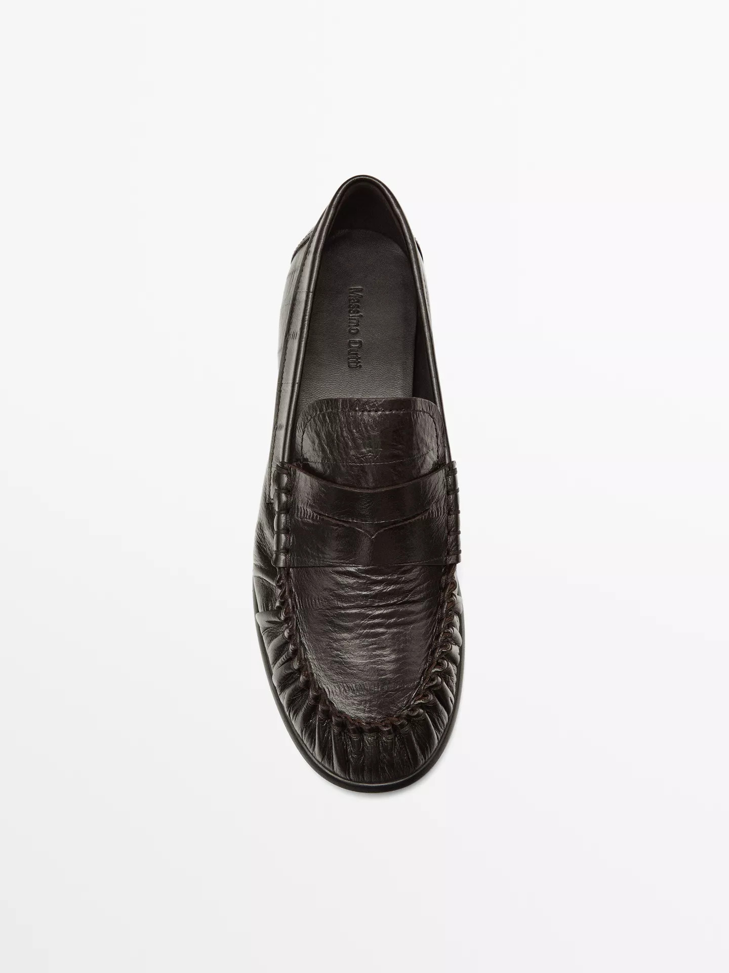Embossed leather loafers | Massimo Dutti UK