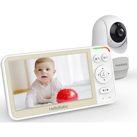 HelloBaby Video Baby Monitor-HB6256 with Remote Pan-Tilt and Zoom, 1000ft Long Range, No WiFi, 5.0" LCD, Night Vision, Lullabies, and Two-Way Audio | Walmart (US)