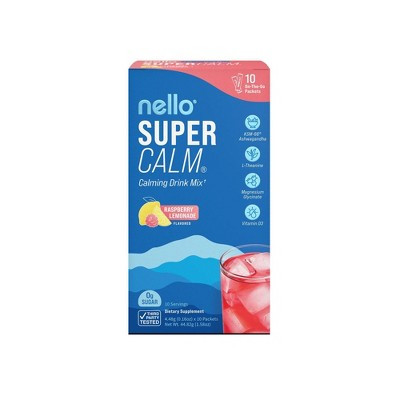 Nello Supercalm Calming Drink Mix Supplement Powder - Raspberry Lemonade - 10ct | Target