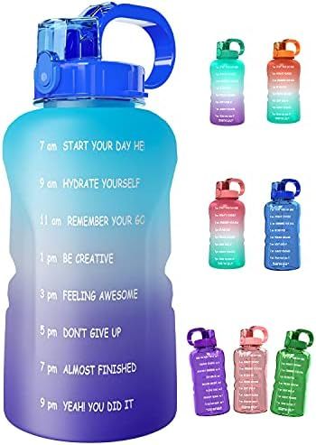 SANKUU Large1 Gallon/128oz Gallon Water Bottle Motivational with Time Marker & Straw, Leakproof W... | Amazon (US)