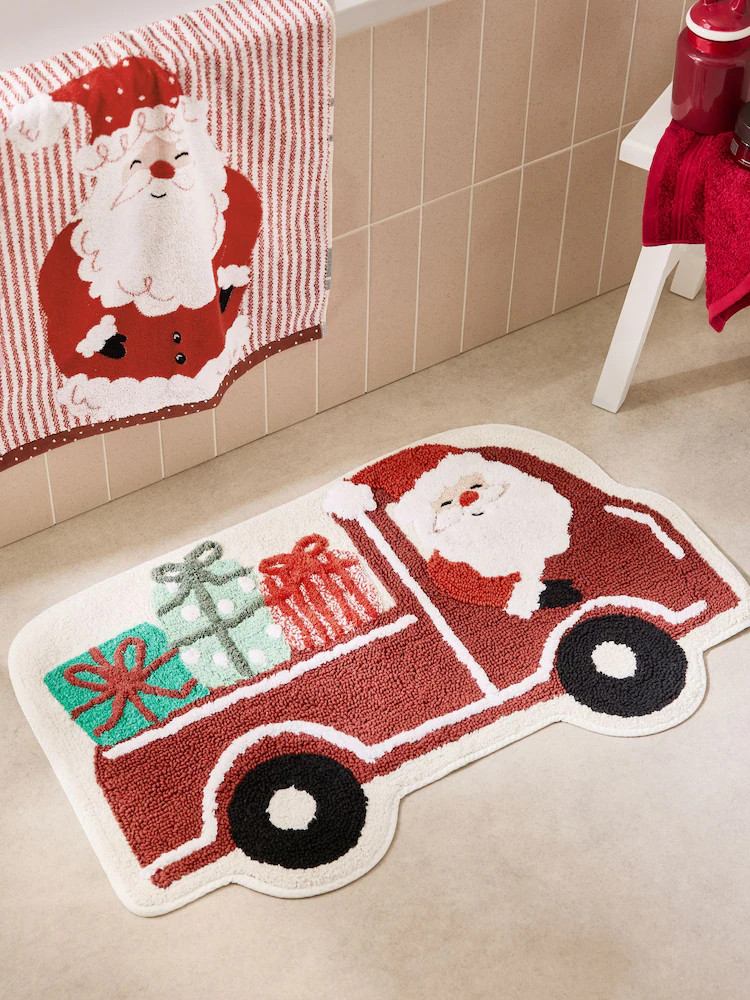 Santa-Weihnachtstruck-Badematte aus 100% Baumwolle | Next EU