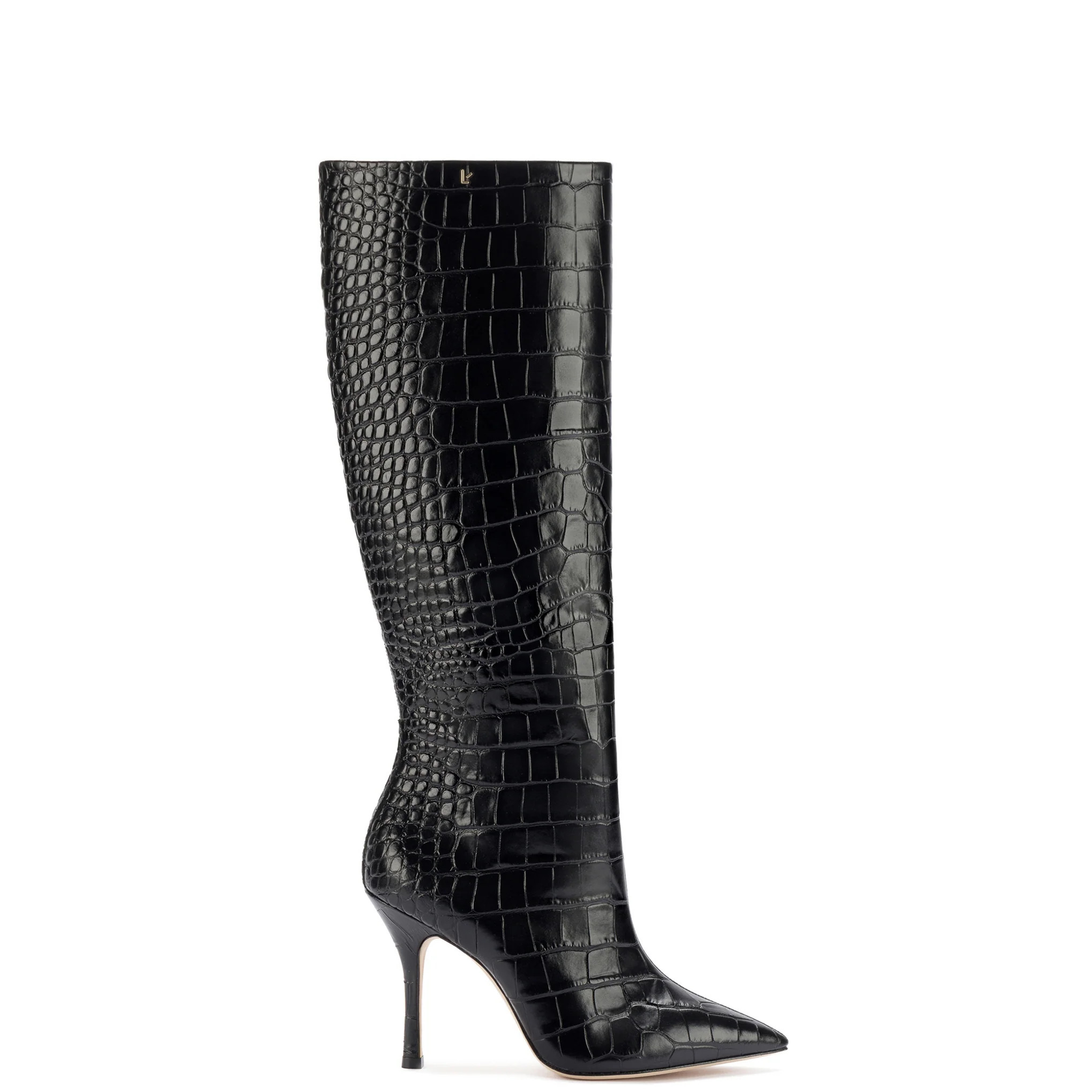 Kate Boot In Black Stamped Leather | Larroude