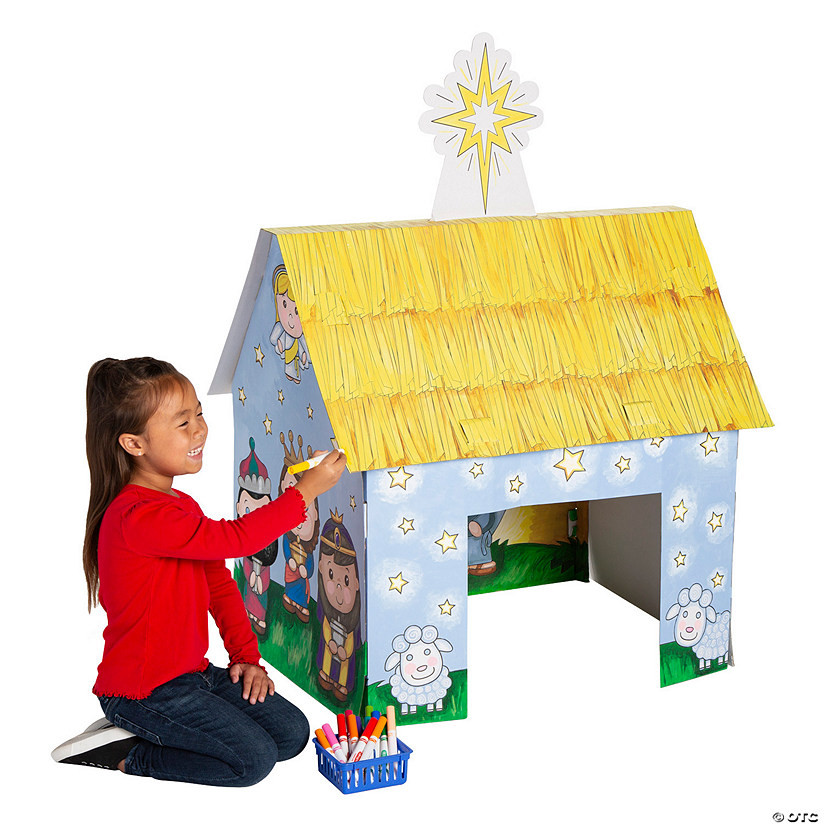 Color Your Own Nativity Stable Playhouse | Oriental Trading Company