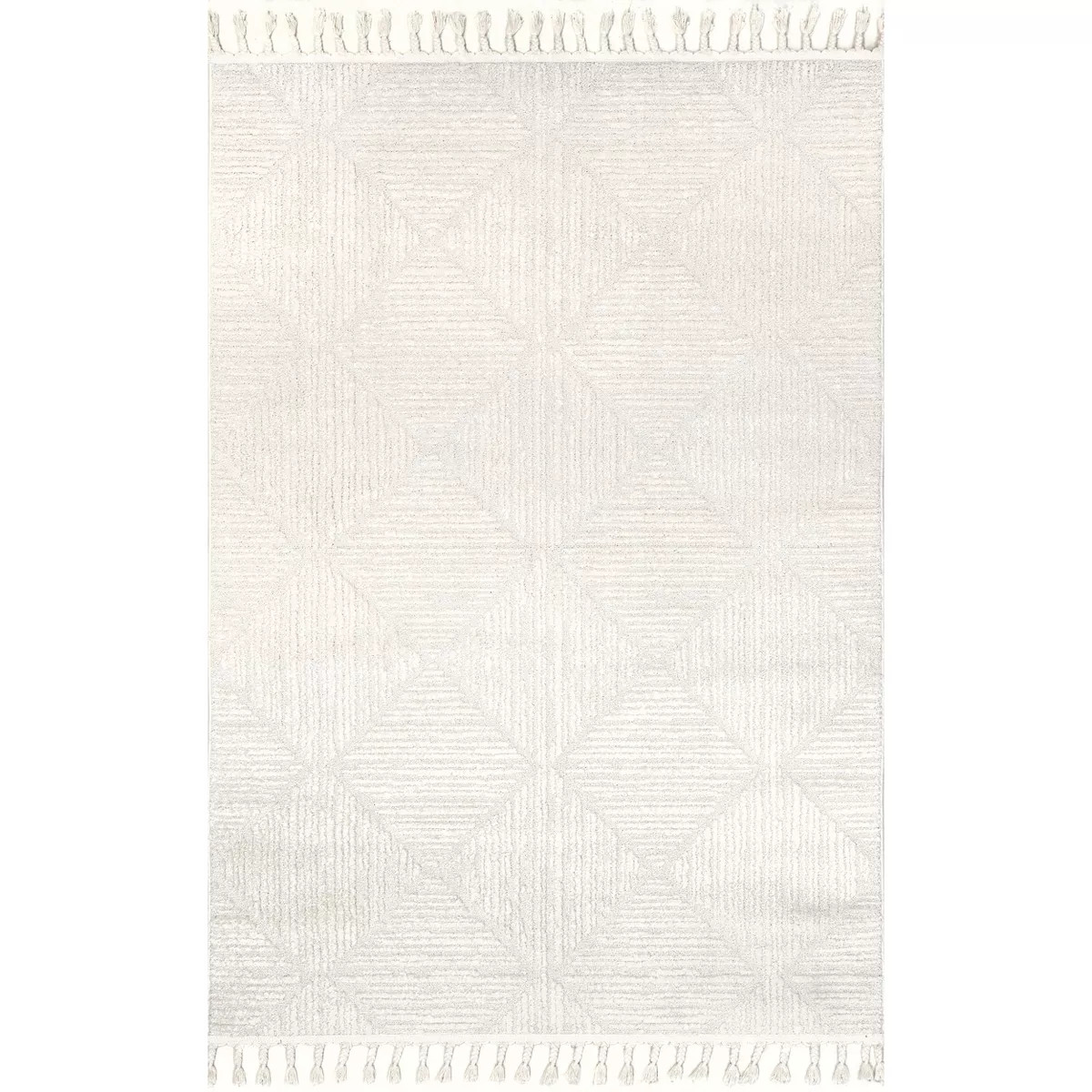 Nuloom Kerry Textured Geometric Tasseled Indoor Area Rug | Target
