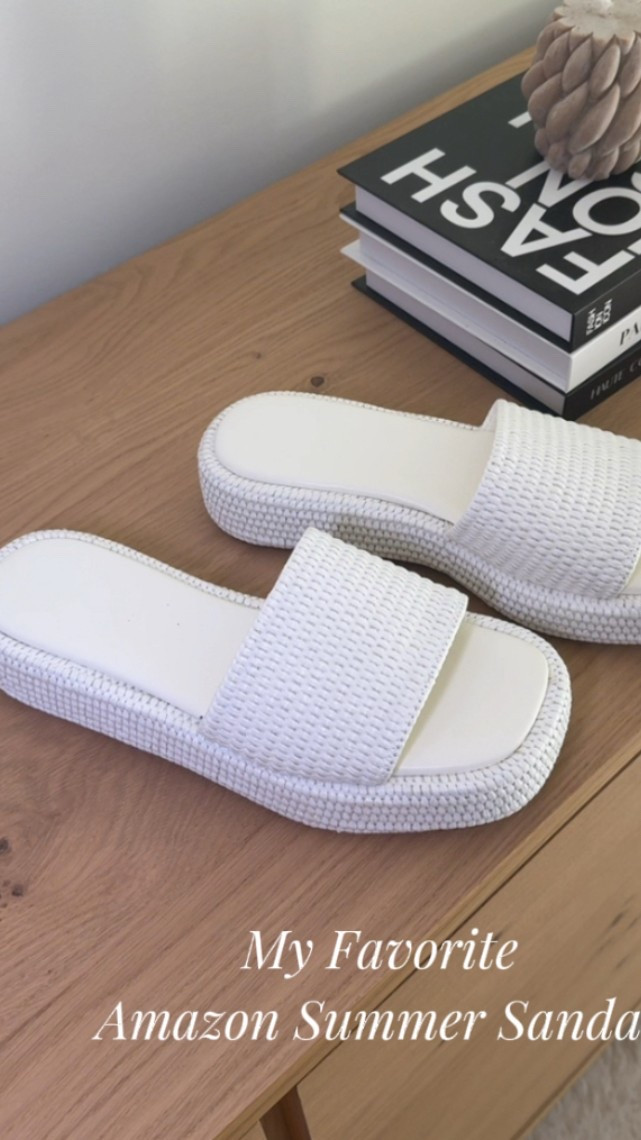 These white platform sandals from Amazon are my go-to for summer—affordable, comfortable, and seriously versatile. The chunky heel gives just the right lift while staying walkable, and they pair effortlessly with everything from flowy dresses to denim shorts and beachwear. If you’re looking for the perfect everyday summer sandals that look high-end but are under $40, I’ve linked them in my LTK. Amazon fashion finds like this don’t stay in stock long!
