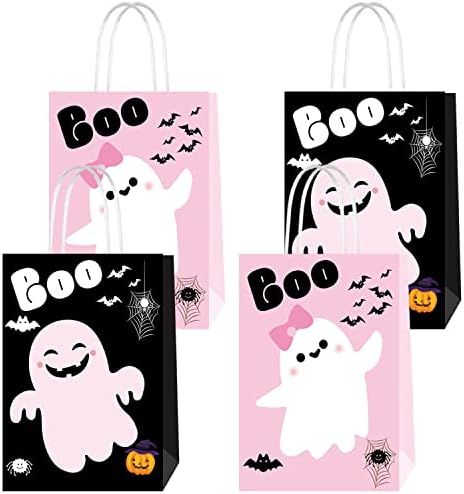 16 Pcs Halloween Black and Pink Little Boo Gift Bag Happy Boo Day Party Paper Gift Bags Boo Birth... | Amazon (US)