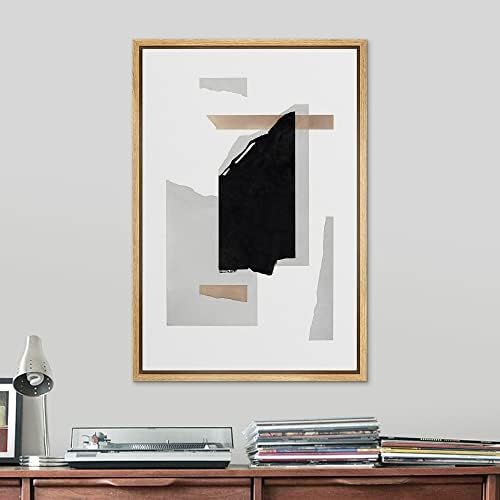 SIGNLEADER Framed Canvas Print Wall Art Black,Gray & Brown Geometry Abstract Shapes Illustrations Mo | Amazon (US)